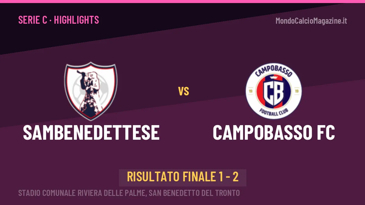 Sambenedettese-Campobasso FC highlights: video, marcatori e statistiche