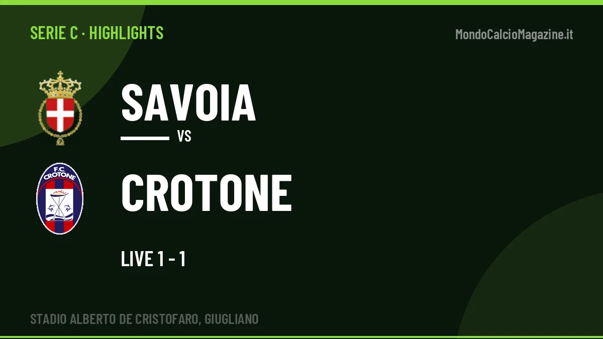 Rivedi Savoia-Crotone: highlights, gol e momenti chiave della partita