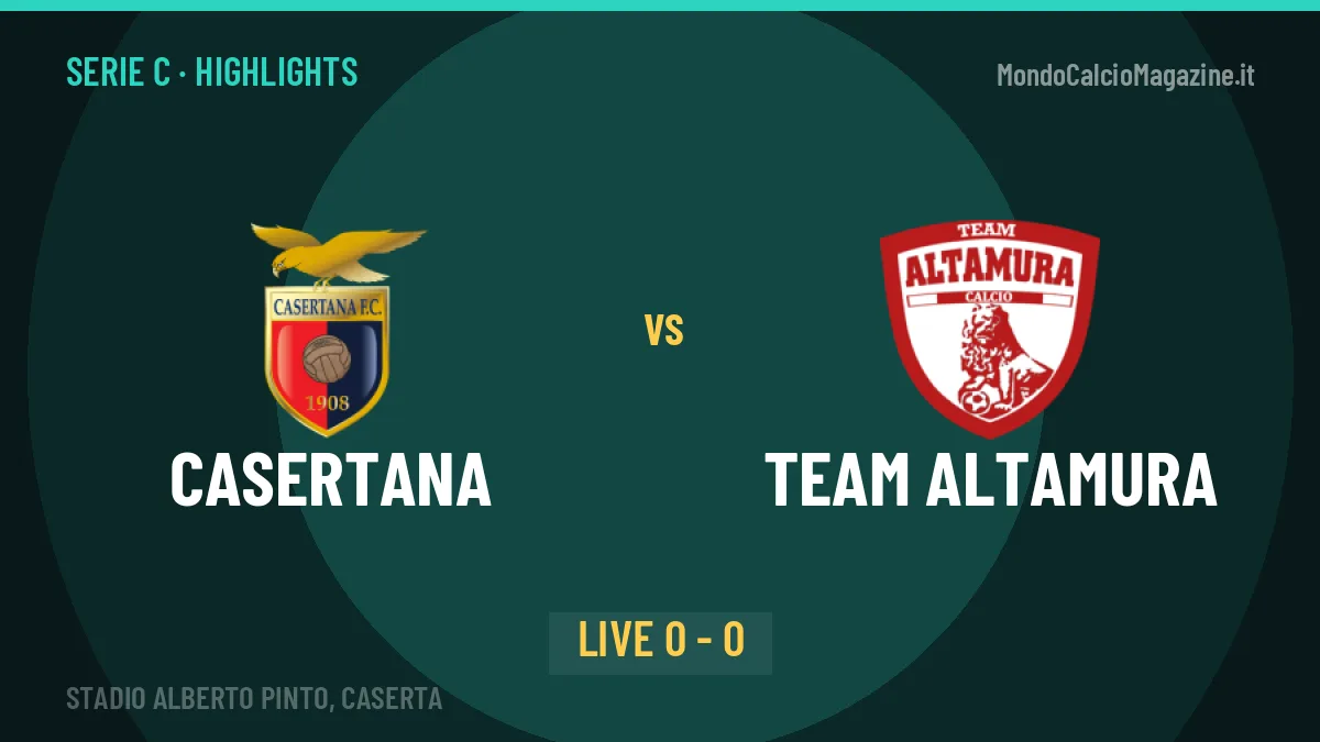 Casertana-Team Altamura, gli highlights: tutti i gol in video