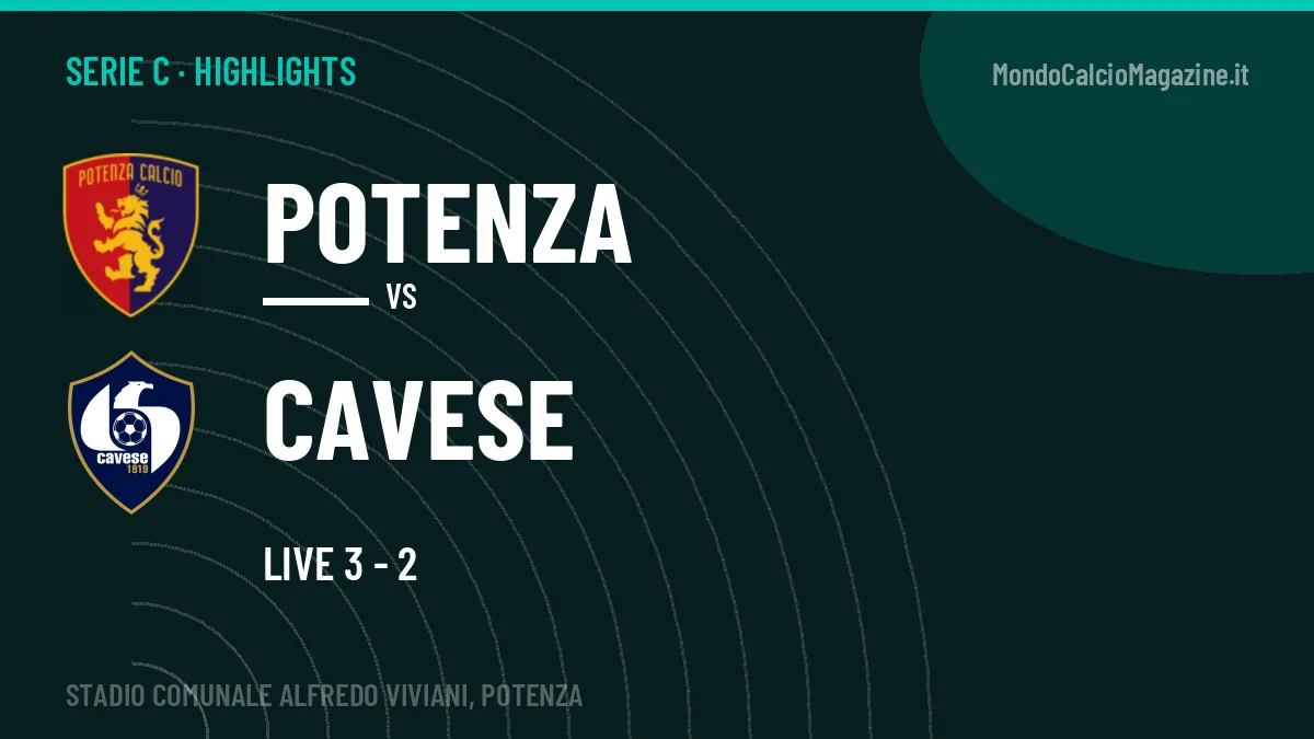 Video Potenza-Cavese: highlights e gol della partita di Serie C