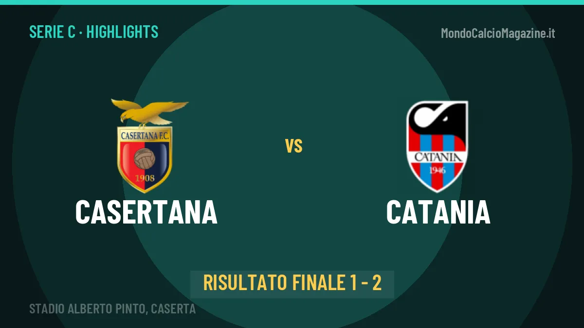 Casertana-Catania, sintesi e gol: gli highlights di Serie C