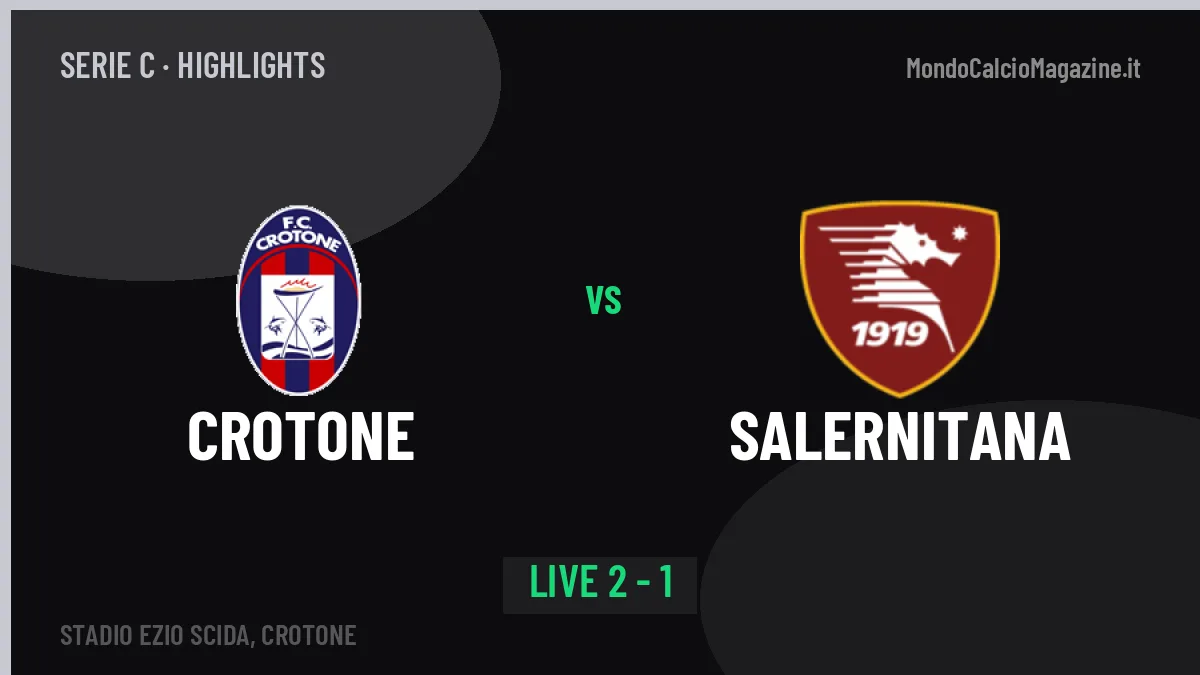 Crotone-Salernitana: highlights, video, azioni e gol del match