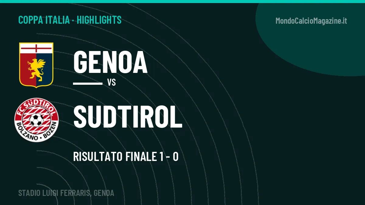 Gol e highlights di Genoa-Sudtirol 1-0: guarda la sintesi