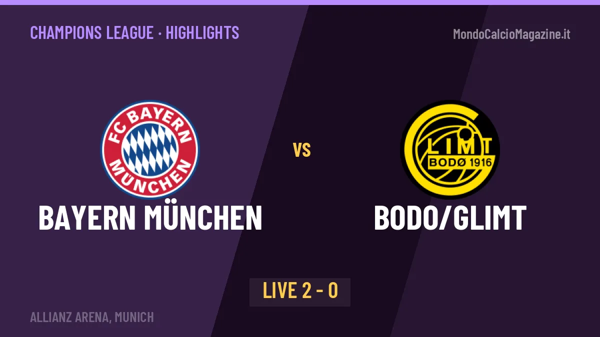 Bayern München-Bodo/Glimt: video gol, azioni salienti e statistiche