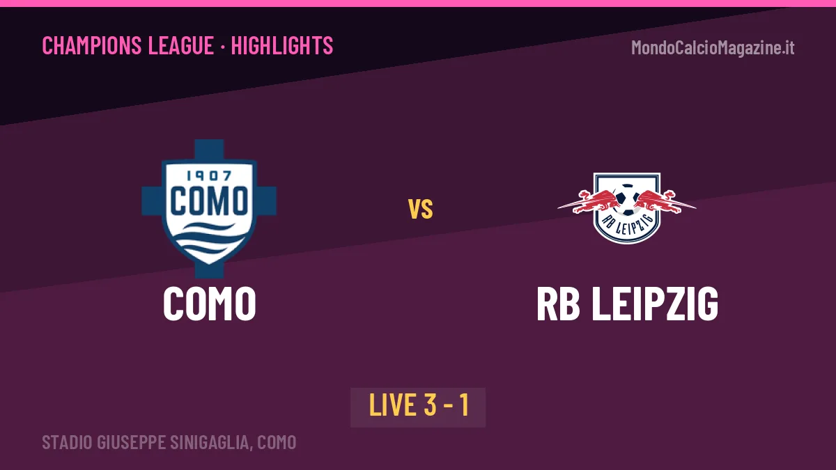 Como-RB Leipzig: highlights, video, azioni e gol del match