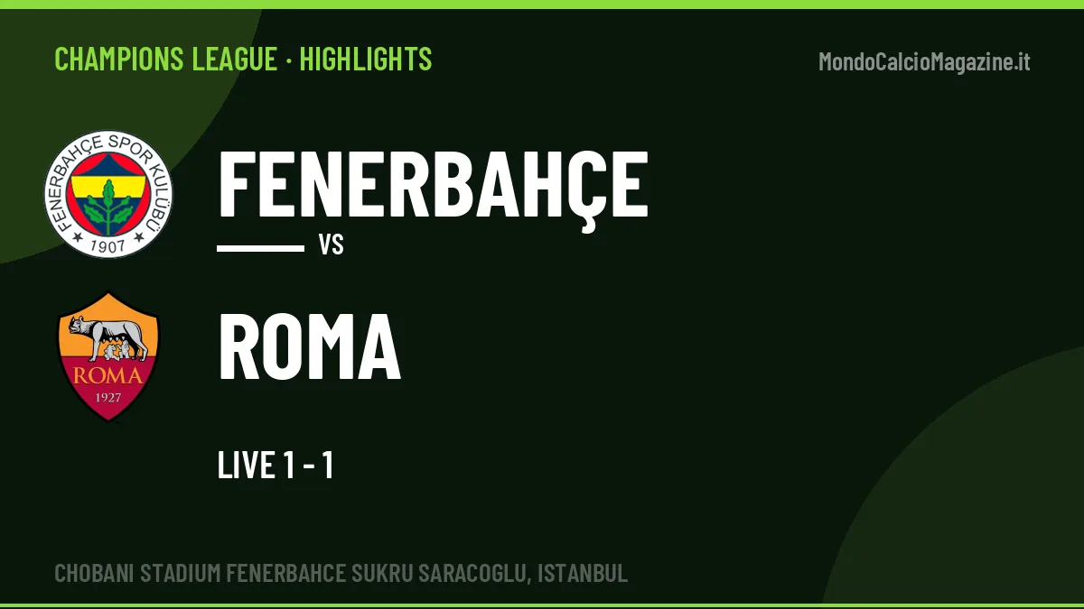 Highlights Champions League: Fenerbahçe-Roma in video
