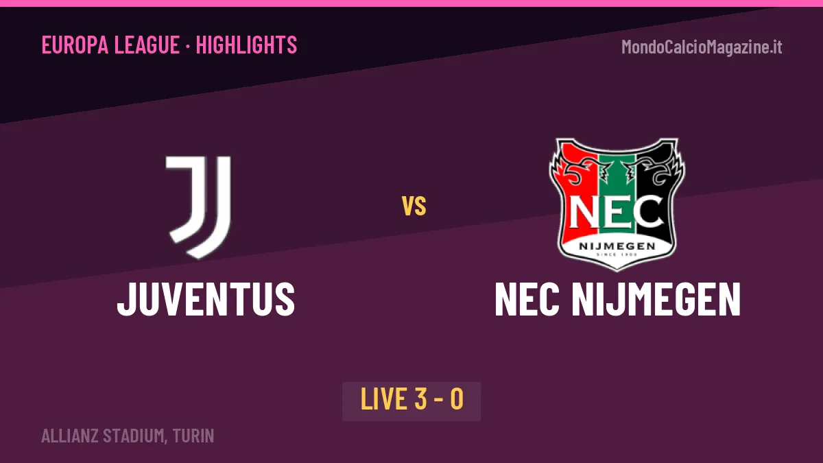 Juventus-NEC Nijmegen highlights: video, marcatori e statistiche