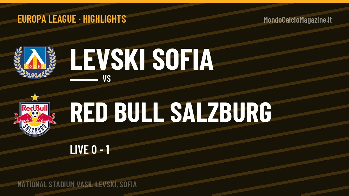 Highlights Levski Sofia-Red Bull Salzburg: gol e sintesi della partita