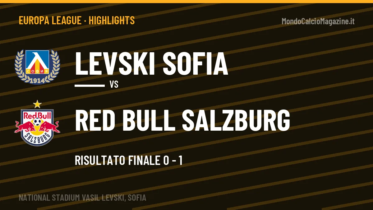 Highlights Levski Sofia-Red Bull Salzburg: gol e sintesi della partita (0-1)