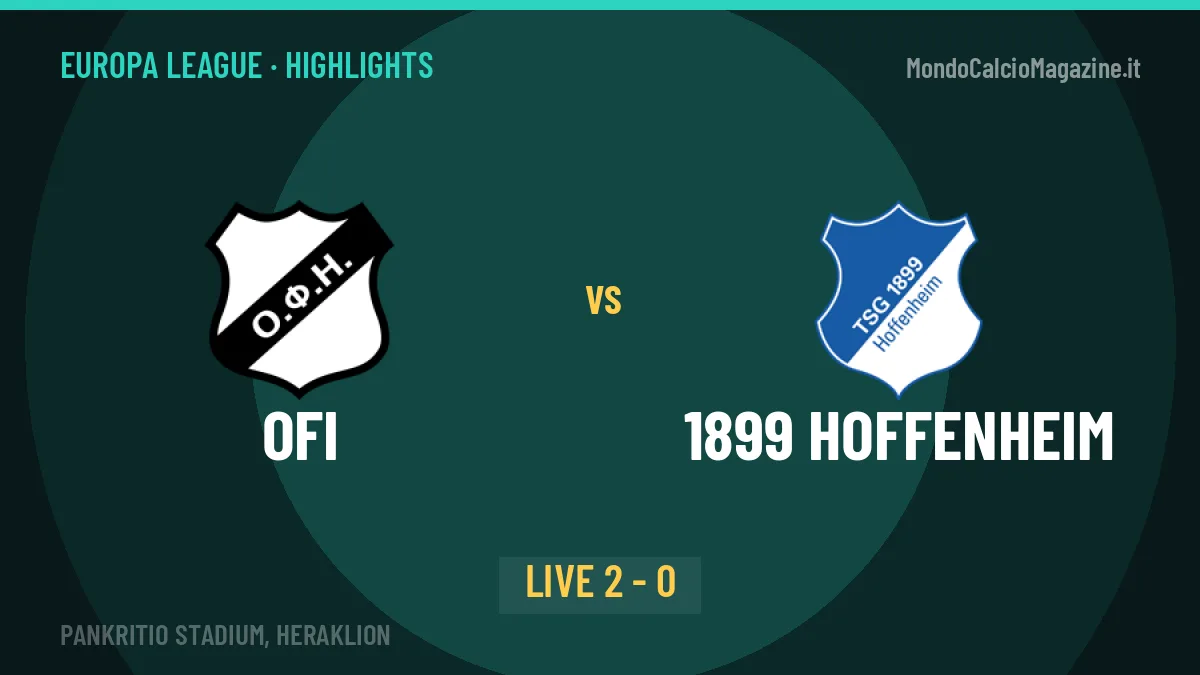 OFI-1899 Hoffenheim: video gol, azioni salienti e statistiche