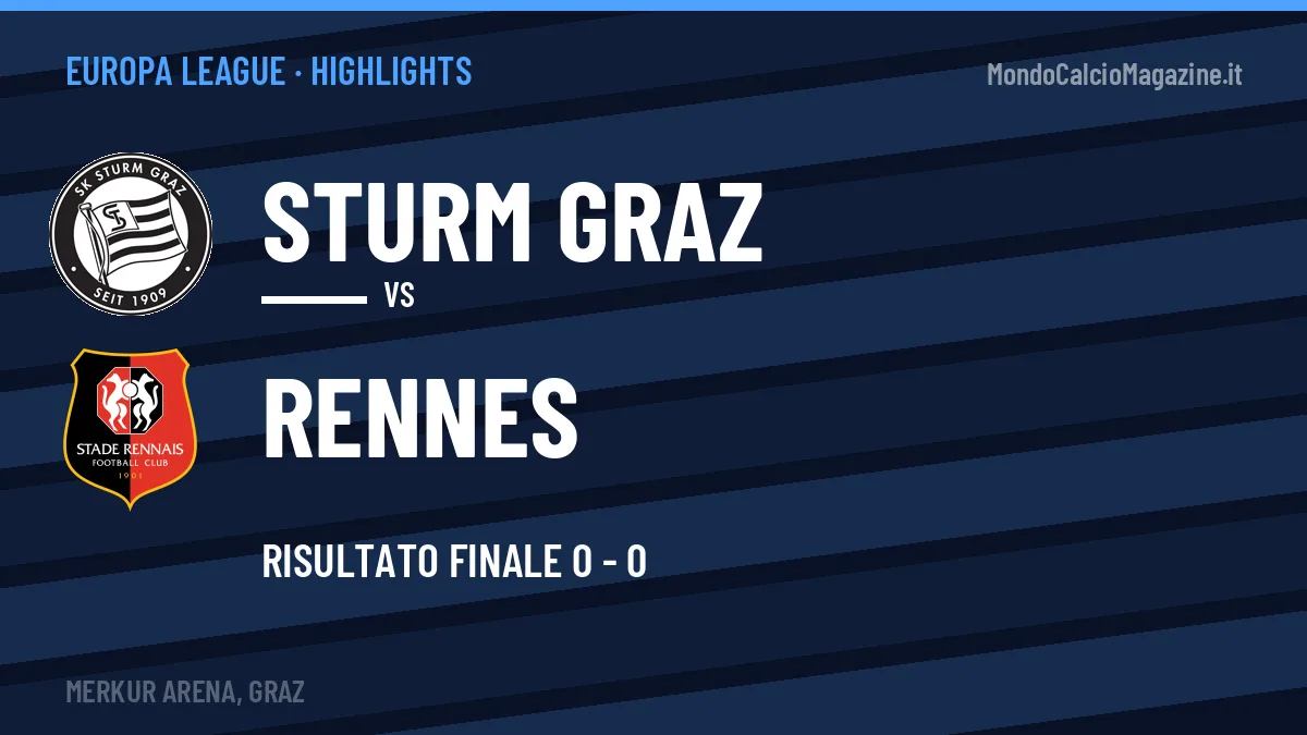 Rivedi Sturm Graz-Rennes: highlights, gol e momenti chiave della partita