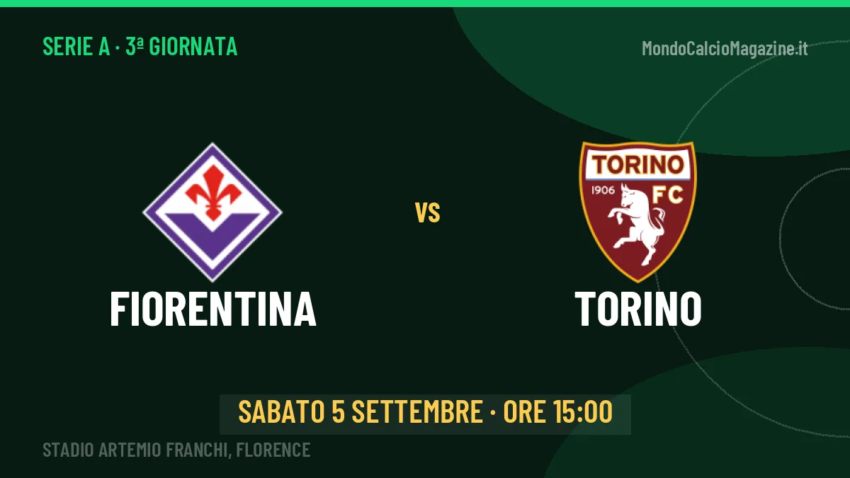 Dove vedere Fiorentina-Torino in TV e streaming: orario, canale e formazioni