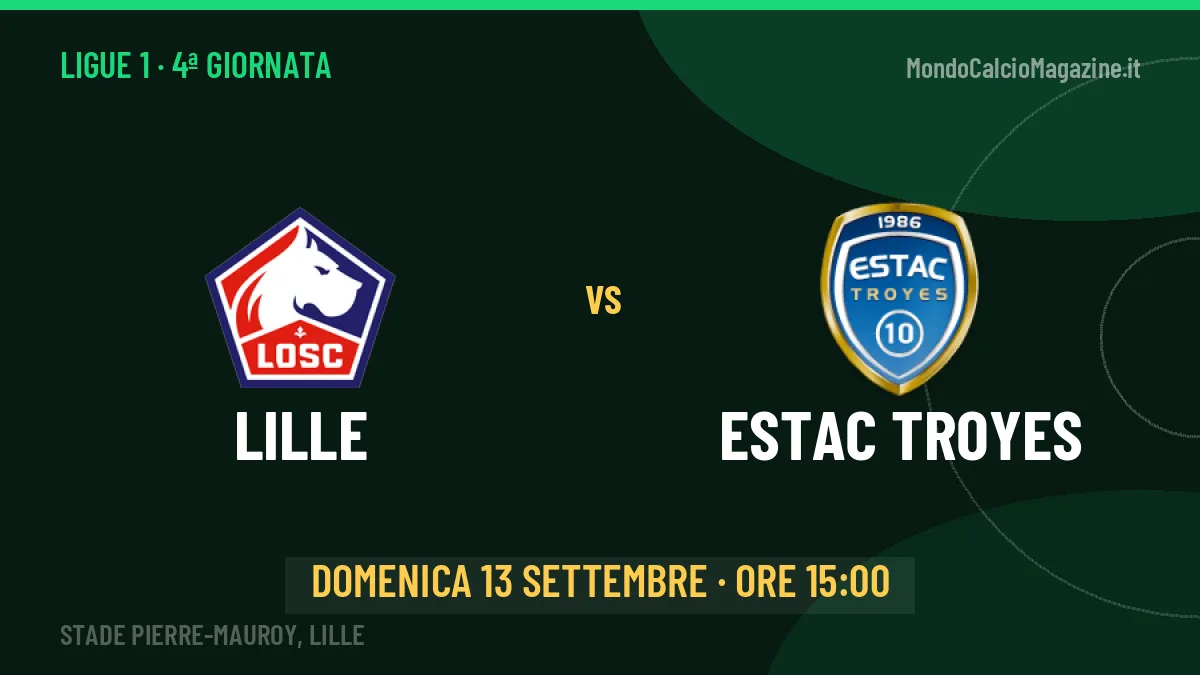 Dove vedere Lille-Estac Troyes in TV e streaming: orario, canale e formazioni