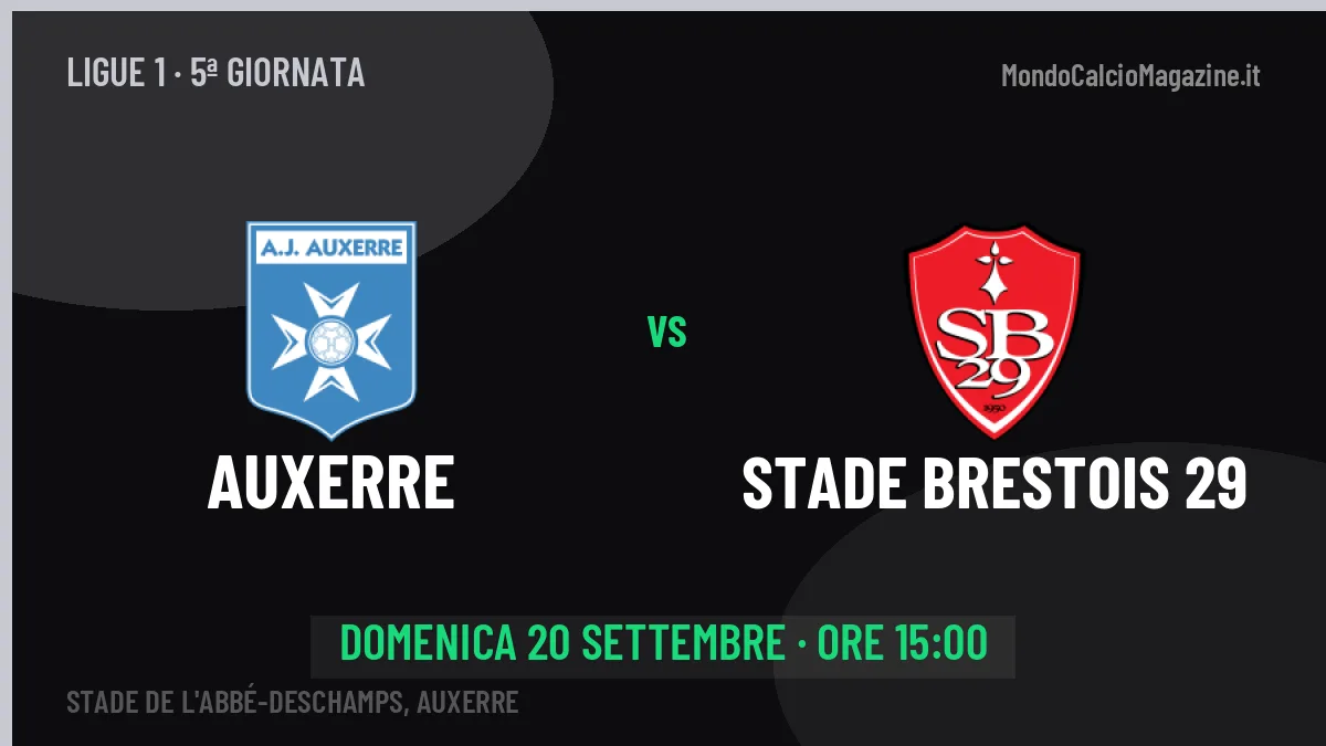 Probabili formazioni Auxerre Stade Brestois 29: chi gioca, quote e pronostico