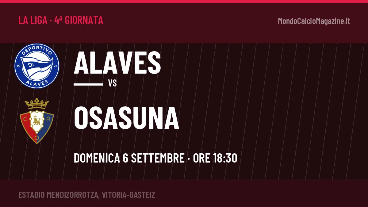 Pronostico Alaves Osasuna: quote, precedenti e come arrivano le due squadre