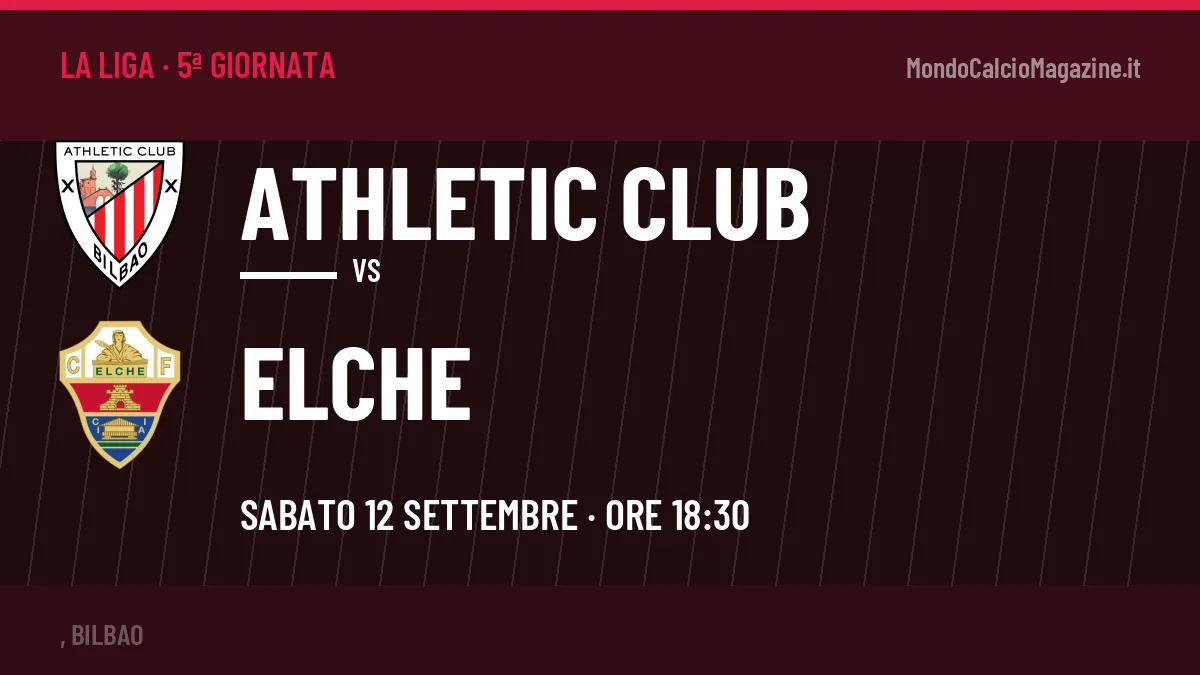 Athletic Club-Elche: pronostico, quote e dove vedere il match in diretta