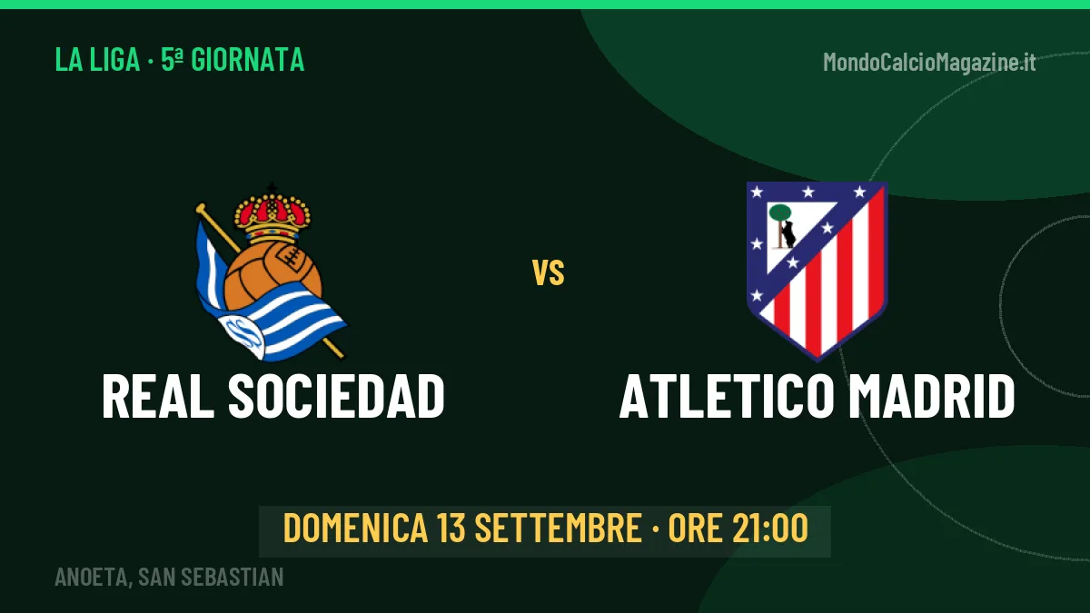 Pronostico Real Sociedad Atletico Madrid: quote, precedenti e come arrivano le due squadre