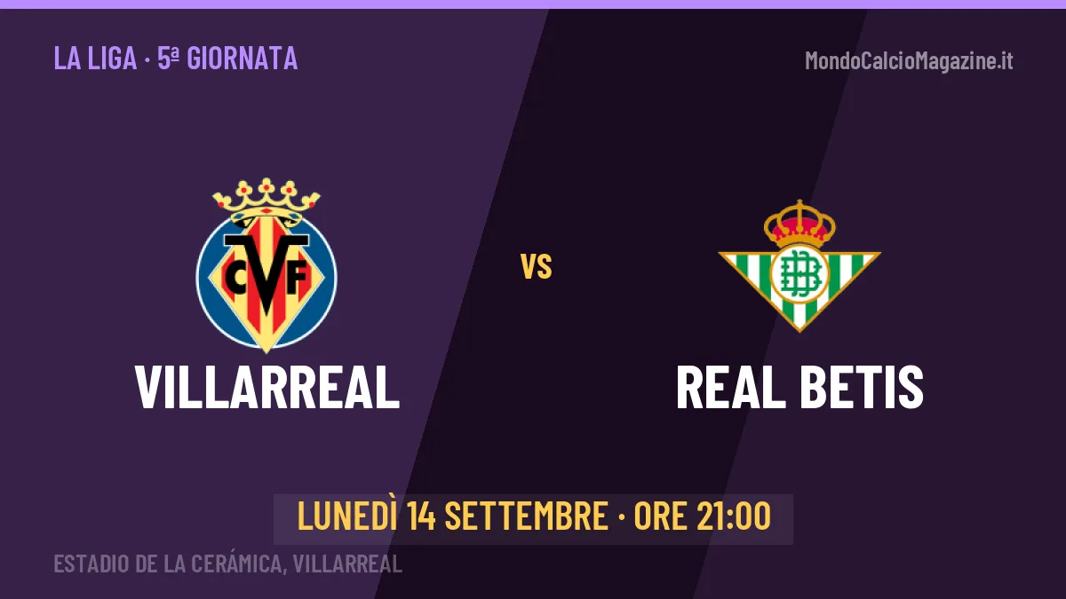 Dove vedere Villarreal-Real Betis in TV e streaming: orario, canale e formazioni
