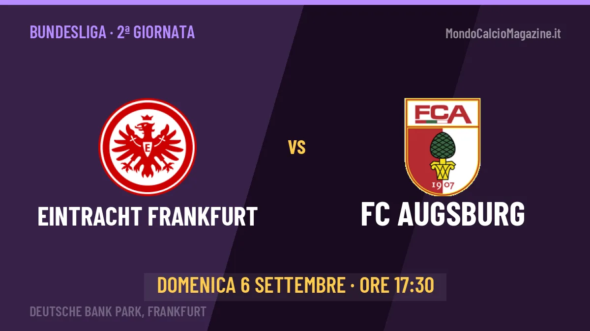 Pronostico Eintracht Frankfurt FC Augsburg: quote, precedenti e come arrivano le due squadre