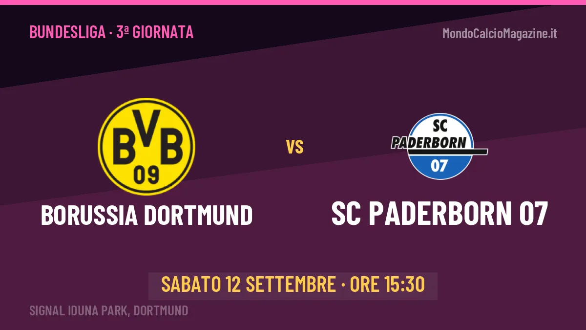 Probabili formazioni Borussia Dortmund SC Paderborn 07: chi gioca, quote e pronostico