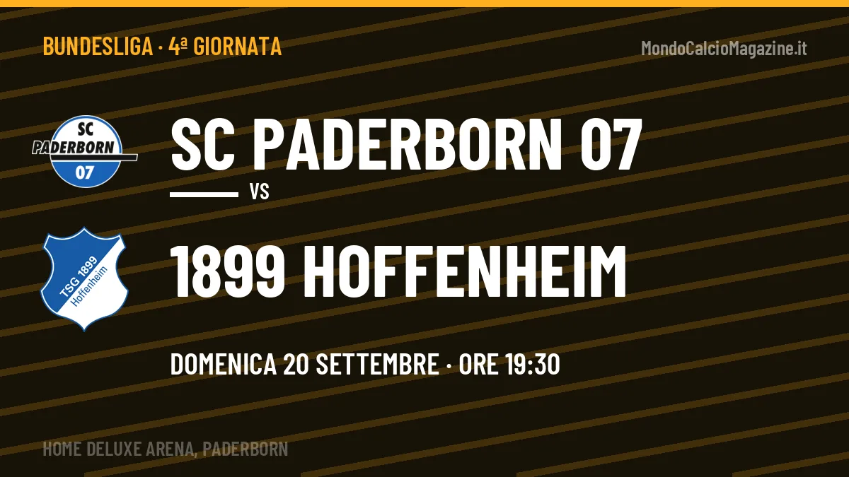 SC Paderborn 07-1899 Hoffenheim: pronostico, quote e dove vedere il match in diretta