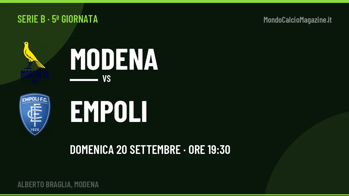 Modena-Empoli, Serie B: probabili formazioni, quote e dove vedere la partita in TV e streaming