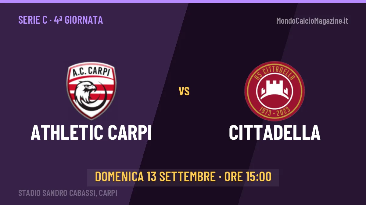 Athletic Carpi-Cittadella: pronostico, quote e dove vedere il match in diretta
