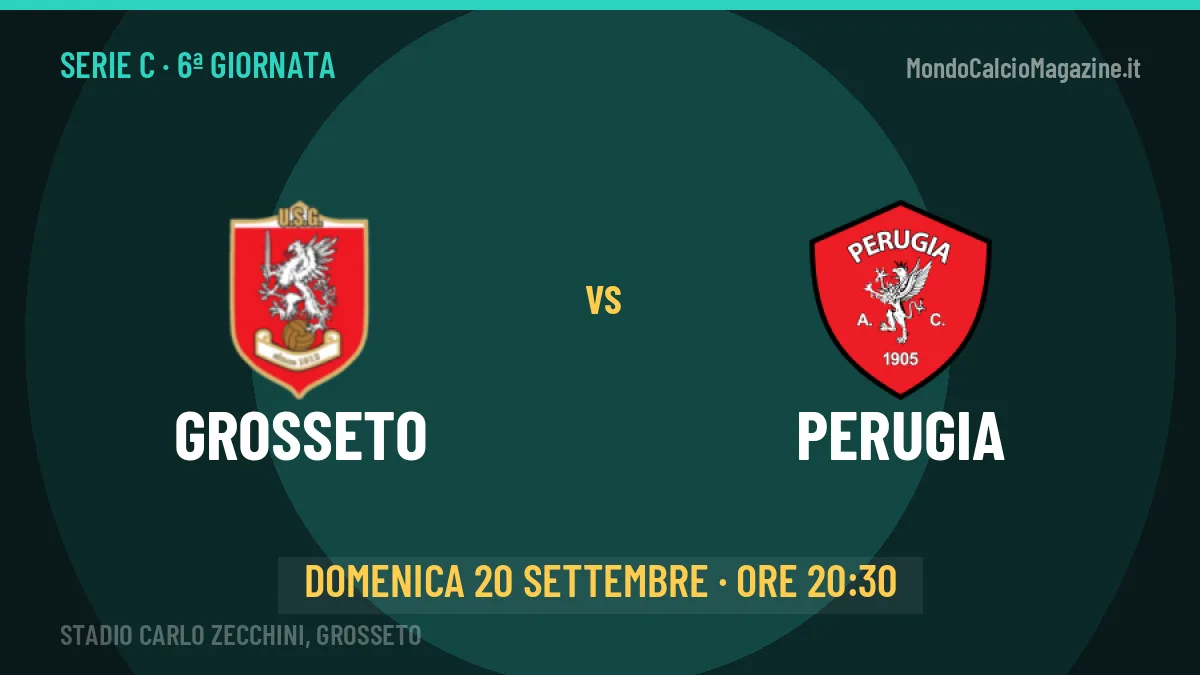 Grosseto Perugia in streaming: dove vedere la partita, orario e probabili formazioni