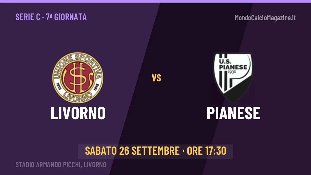 Livorno-Pianese in TV: a che ora si gioca, dove vederla e probabili formazioni