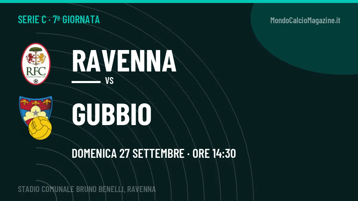 Ravenna-Gubbio Serie C 7ª giornata: orario, TV, streaming e probabili formazioni