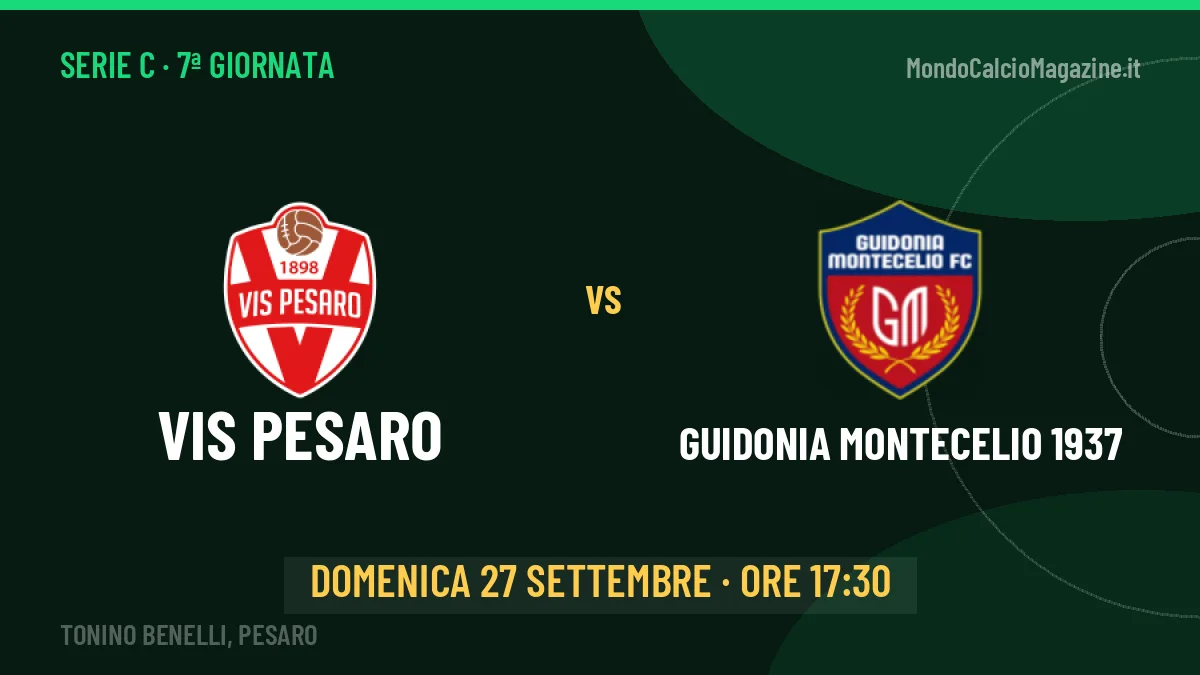 Vis Pesaro-Guidonia Montecelio 1937, Serie C: probabili formazioni, quote e dove vedere la partita in TV e streaming