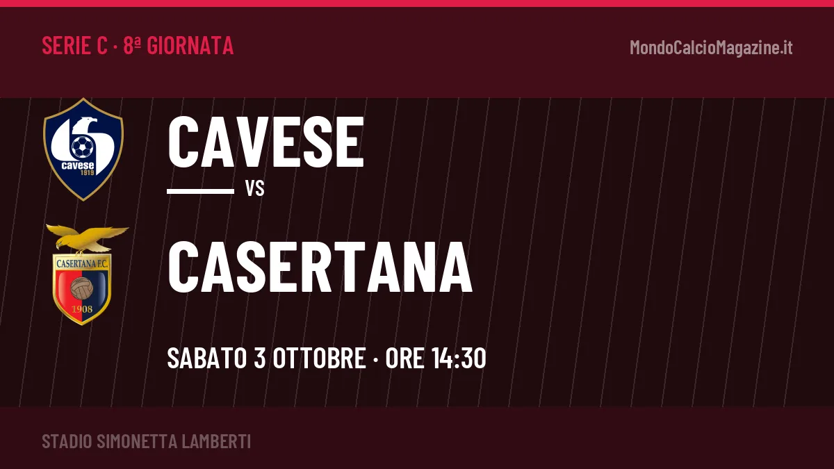 Probabili formazioni Cavese Casertana: chi gioca, quote e pronostico