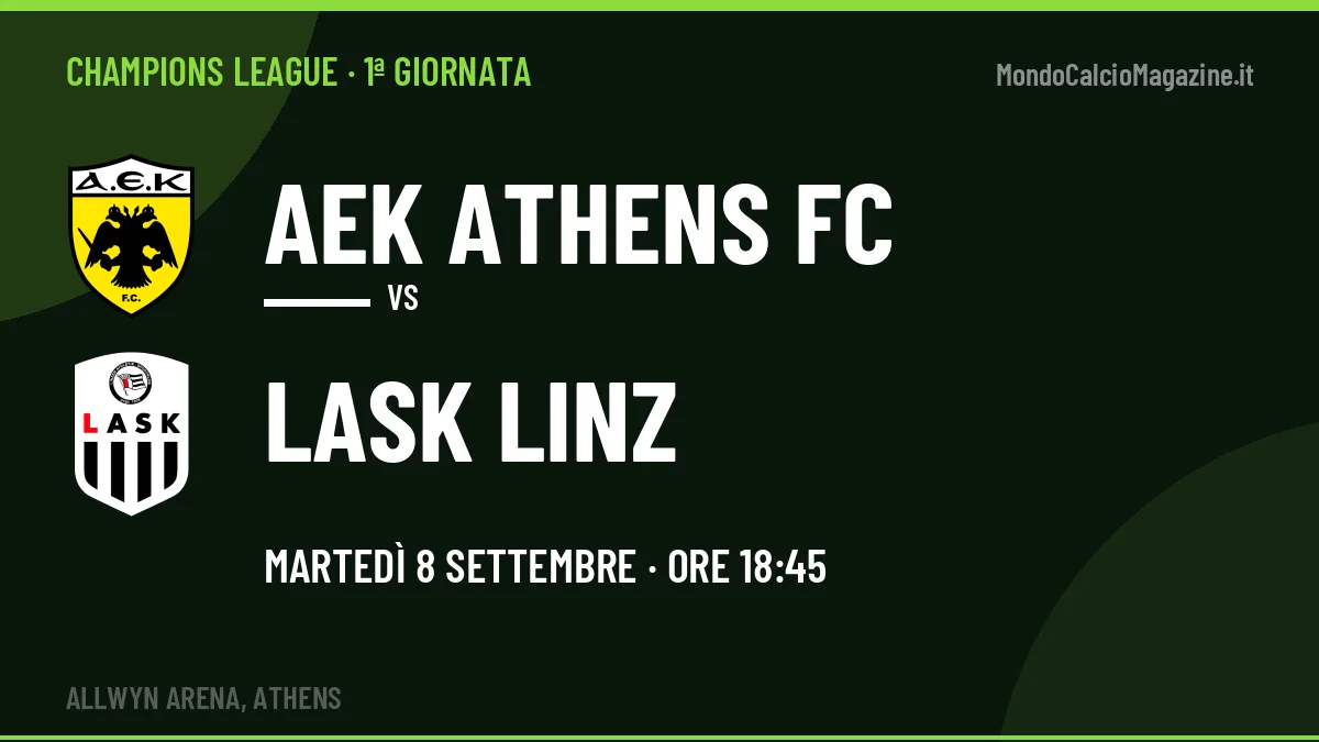 Quote AEK Athens FC Lask Linz e pronostico: cosa dicono i bookmaker e dove vederla