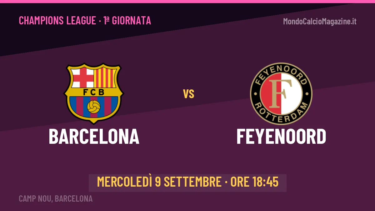 Quote Barcelona Feyenoord e pronostico: cosa dicono i bookmaker e dove vederla