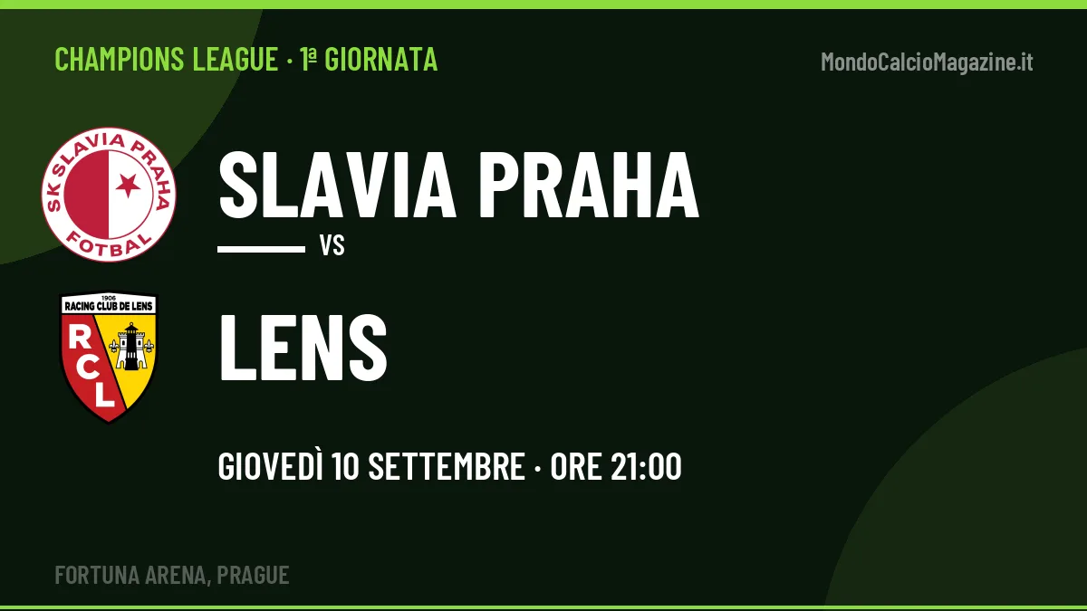 Slavia Praha Lens in streaming: dove vedere la partita, orario e probabili formazioni