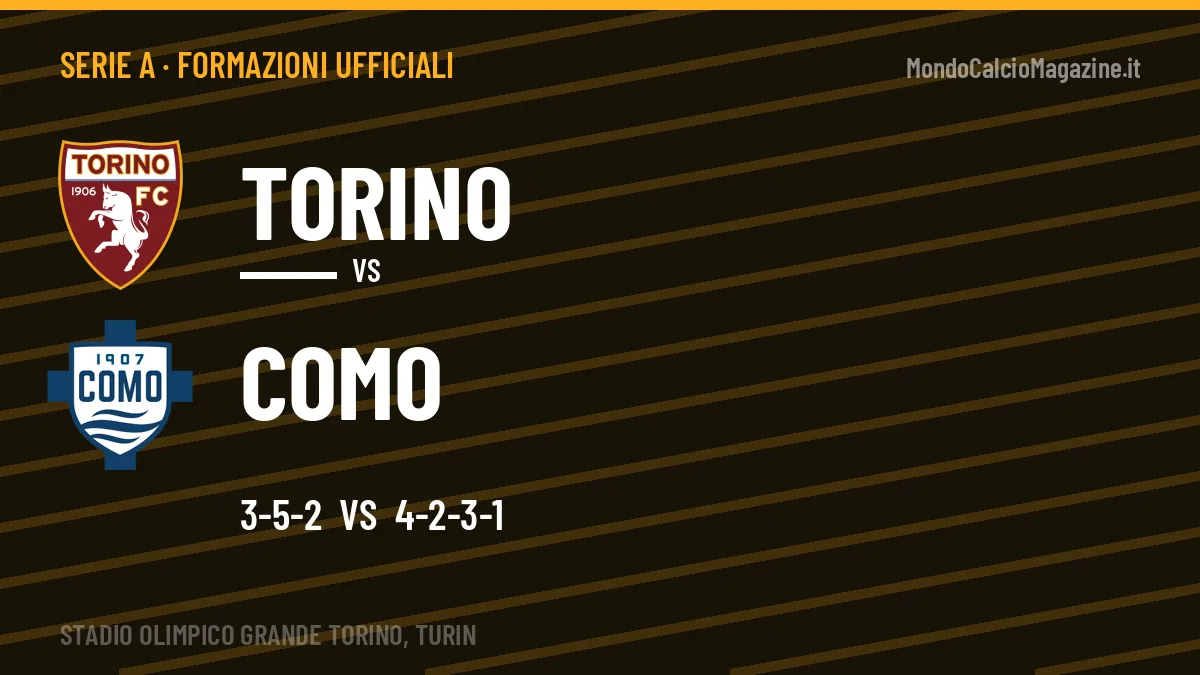 Le formazioni ufficiali di Torino-Como: Fàbregas risponde col 4-2-3-1