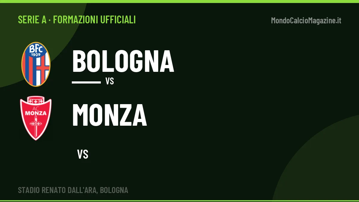 Formazioni ufficiali Bologna-Monza: Mota titolare nel Monza