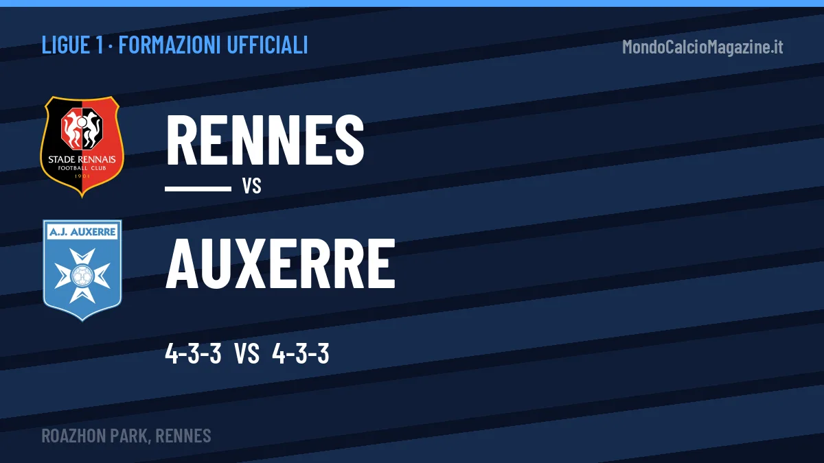 Formazioni ufficiali: Rennes col 4-3-3, Auxerre col 4-3-3