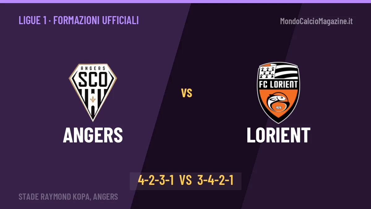 Angers-Lorient formazioni ufficiali: dal 1' c'è Ouazzani