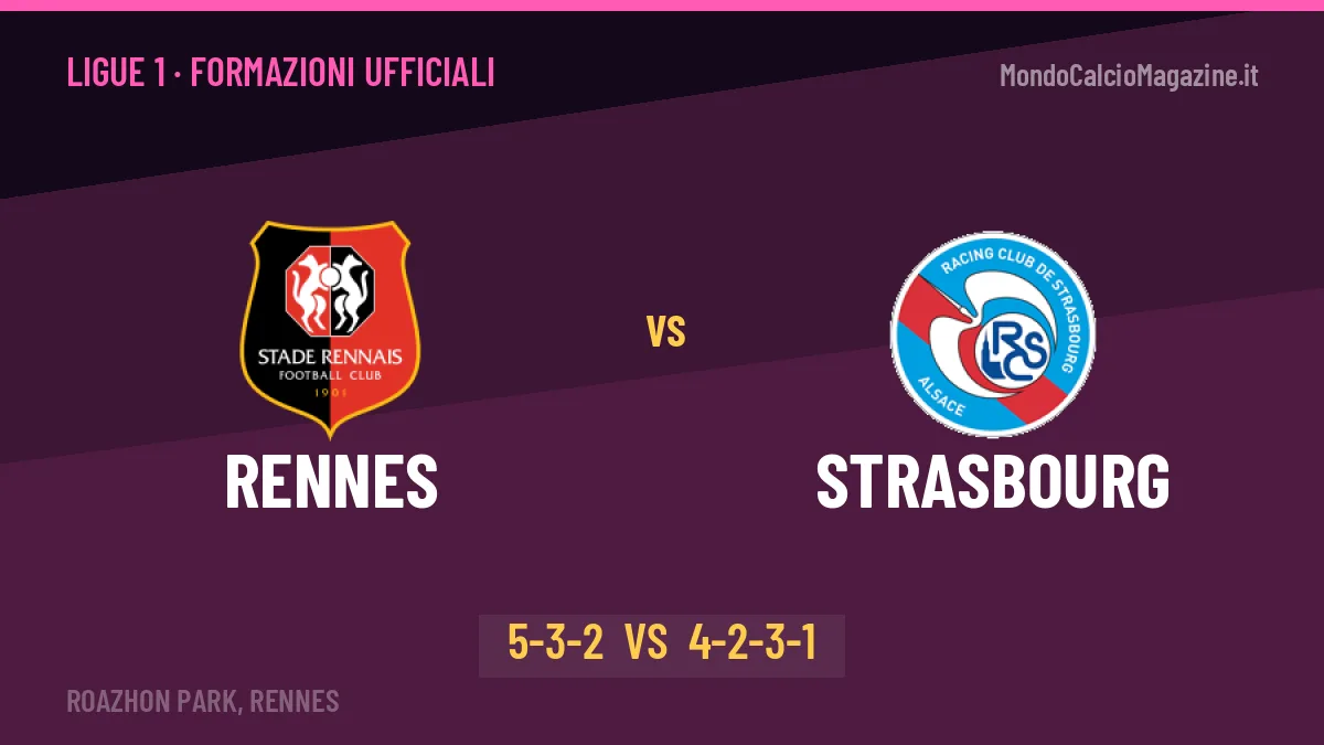 Rennes-Strasbourg formazioni ufficiali: chi gioca dal primo minuto