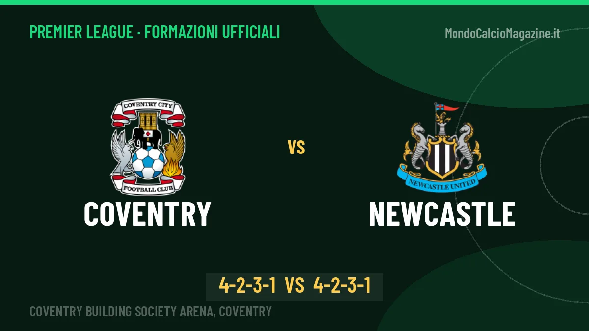Coventry-Newcastle, le formazioni ufficiali: Lampard punta su Cherif