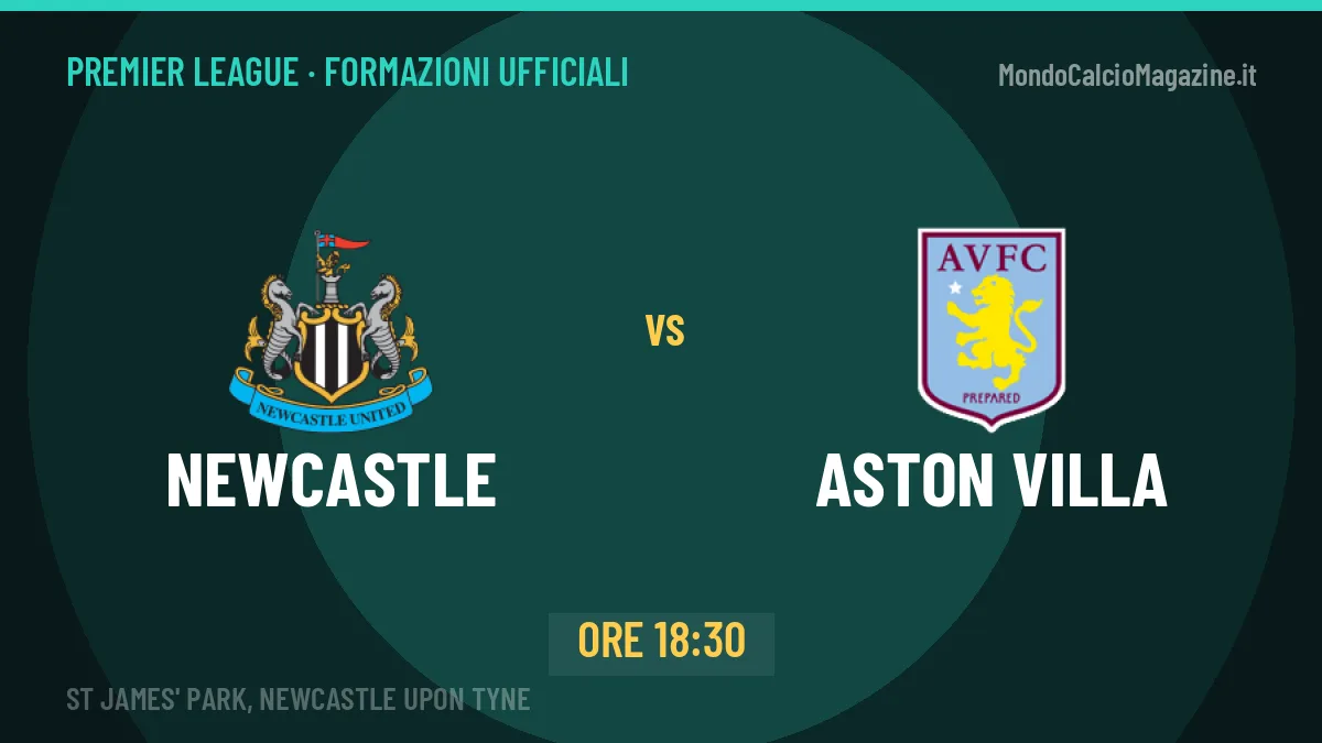 Newcastle-Aston Villa: probabili formazioni, formazioni ufficiali e diretta