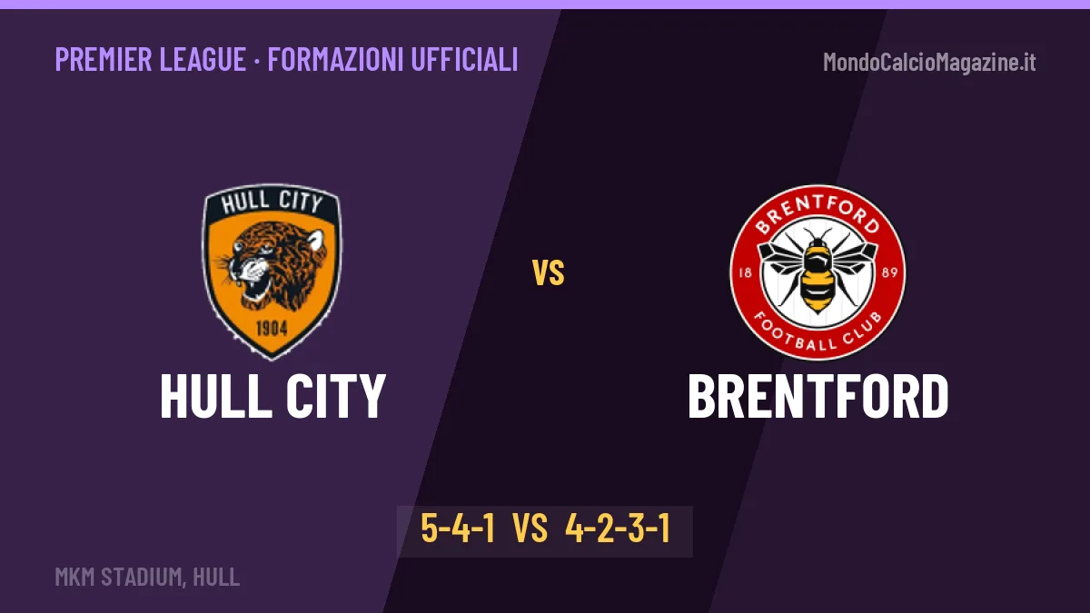 Hull City-Brentford formazioni ufficiali: chi gioca dal primo minuto