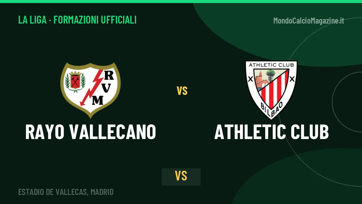 Rayo Vallecano-Athletic Club, ecco le formazioni ufficiali: tutte le scelte dei due allenatori