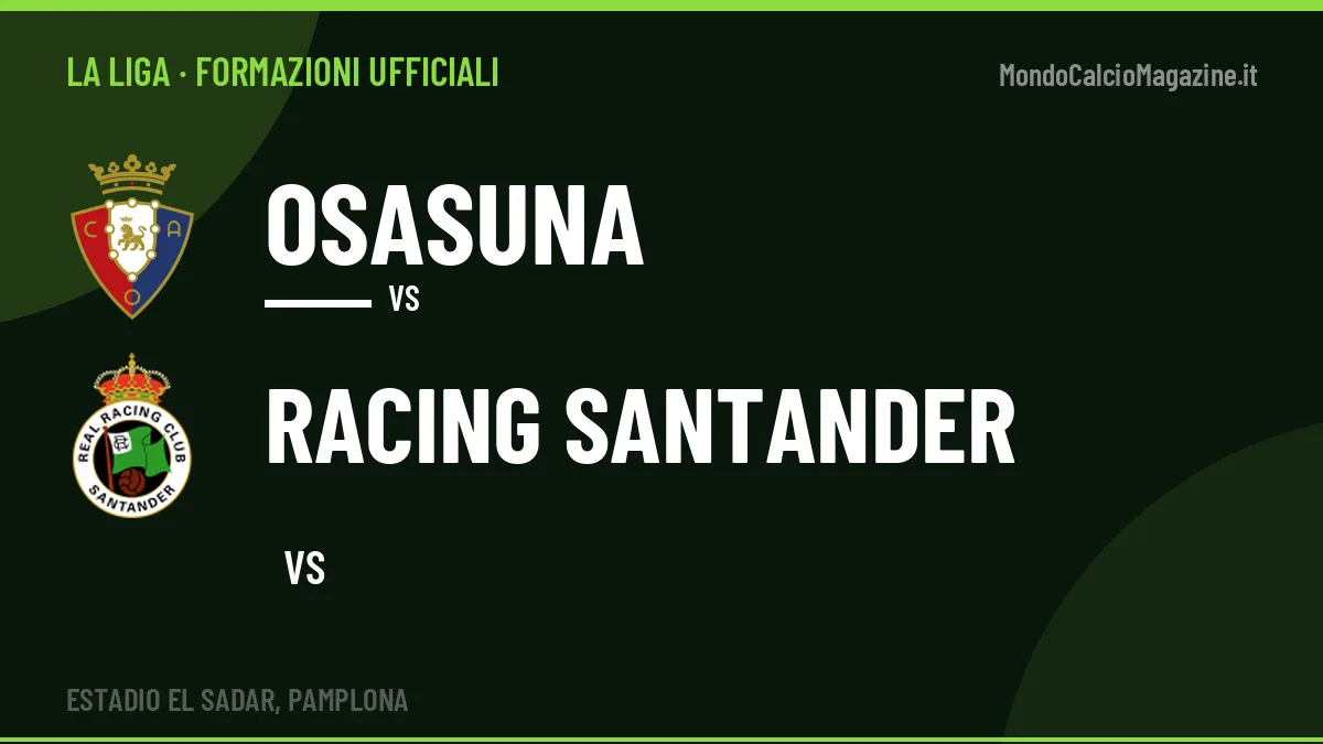 Le formazioni ufficiali di Osasuna-Racing Santander: López risponde col