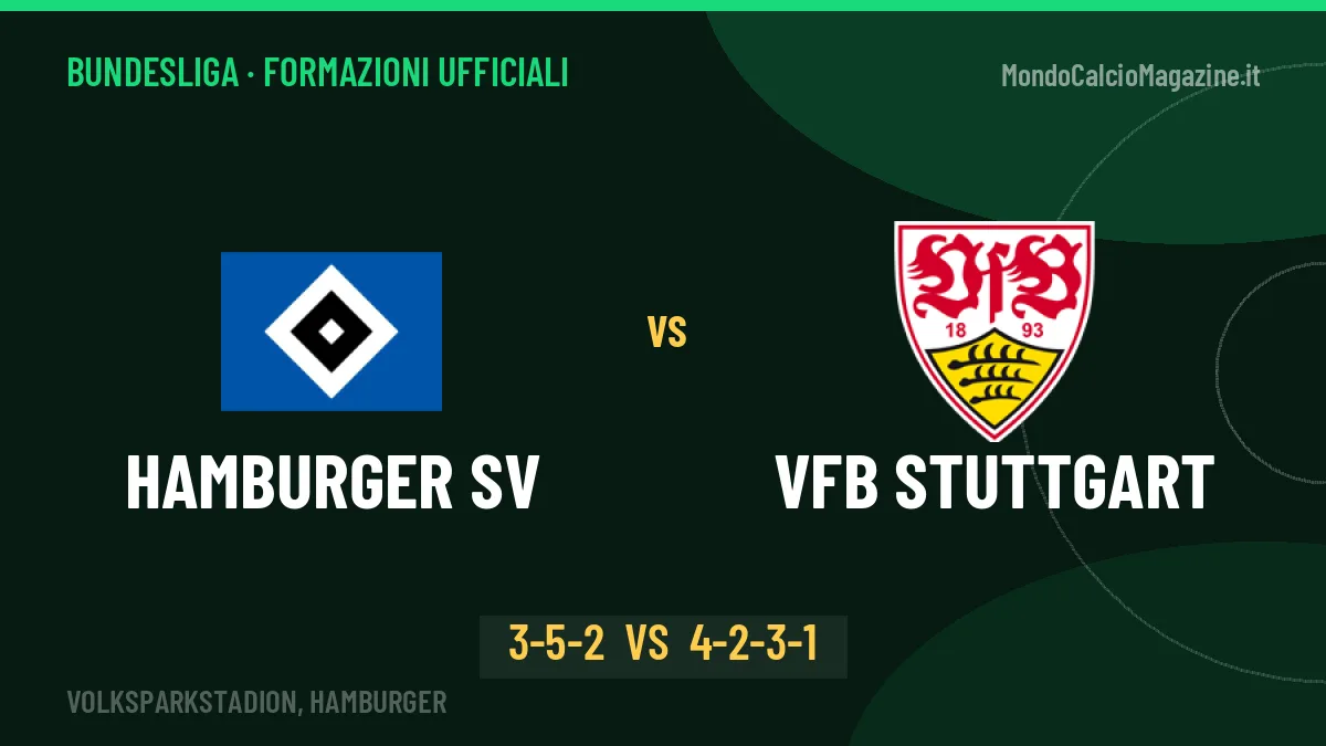 Hamburger SV-VfB Stuttgart formazioni ufficiali: chi gioca dal primo minuto