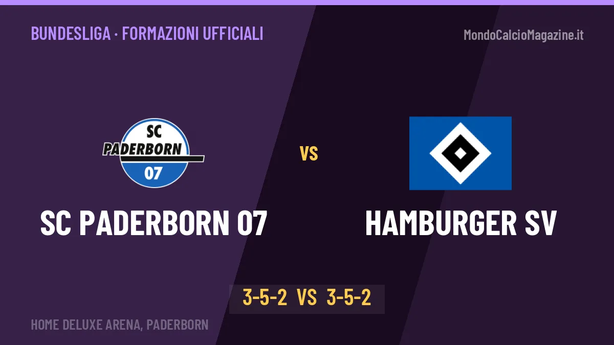 SC Paderborn 07-Hamburger SV formazioni ufficiali: chi gioca dal primo minuto