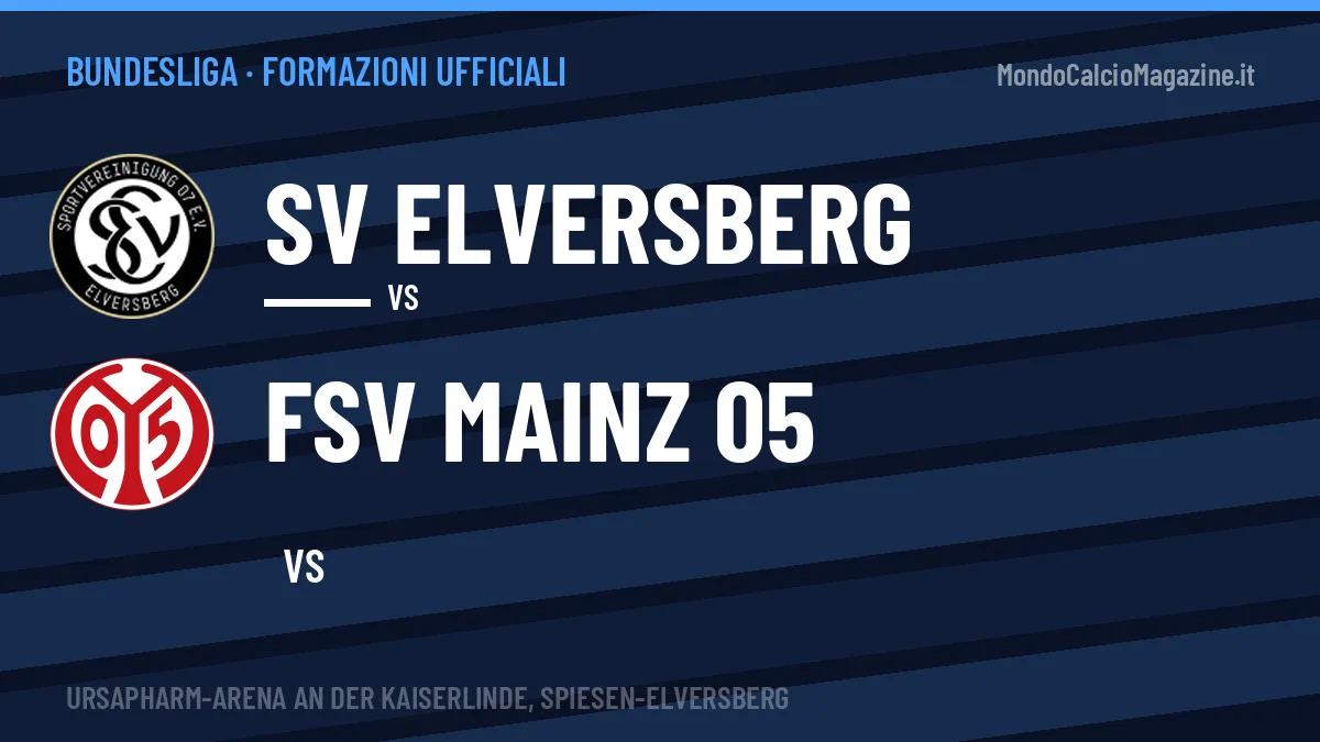 Formazioni ufficiali SV Elversberg-FSV Mainz 05: Becker titolare nel FSV Mainz 05