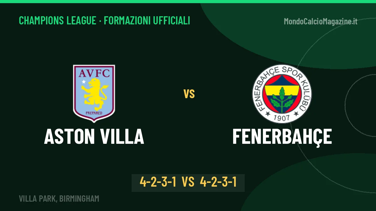 Aston Villa-Fenerbahçe: Emery lancia Jackson, le formazioni ufficiali