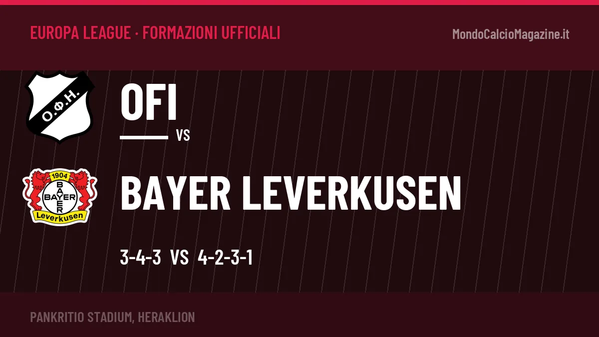 Formazioni ufficiali OFI-Bayer Leverkusen: Schick titolare nel Bayer Leverkusen